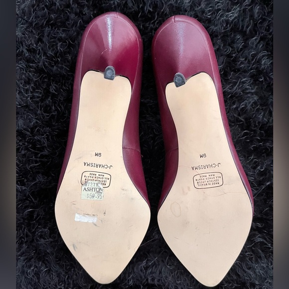 VINTAGE 80’s “Calico” Genuine Leather Burgundy Shoes w Kitten Heel - Never Worn! - Picture 5 of 10